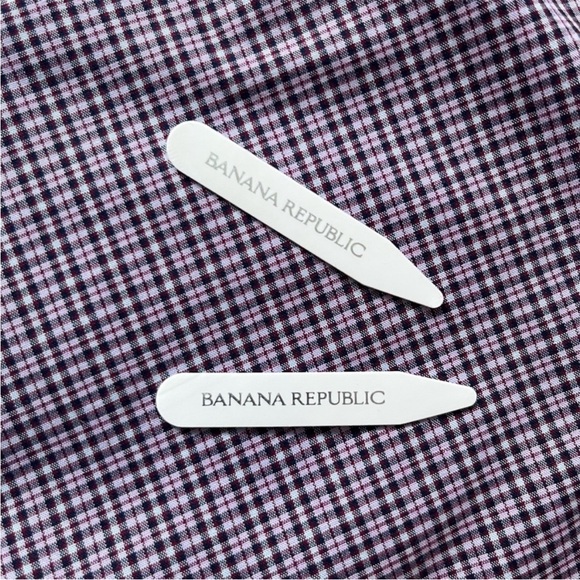 Banana Republic Men's Purple Striped Dress Shirt - Picture 6 of 8